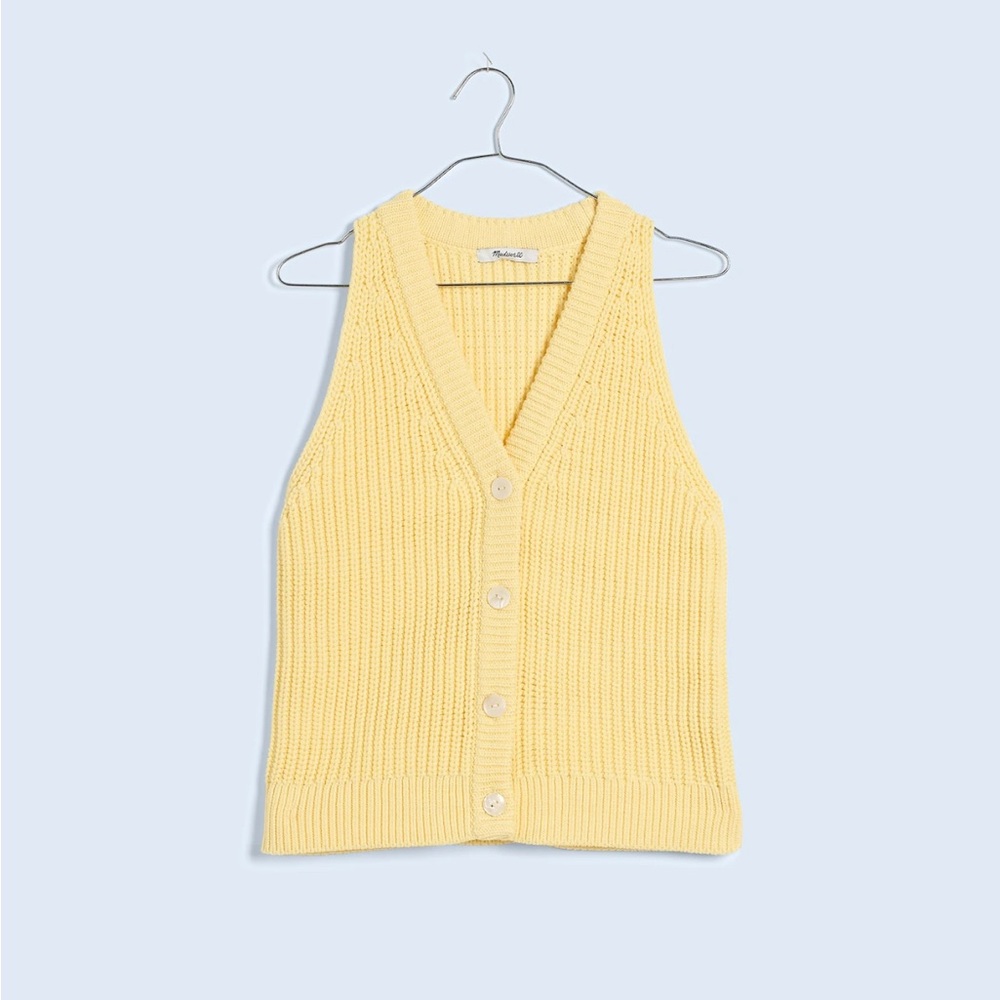 Madewell Cutaway Sweater Vest yellow Size M